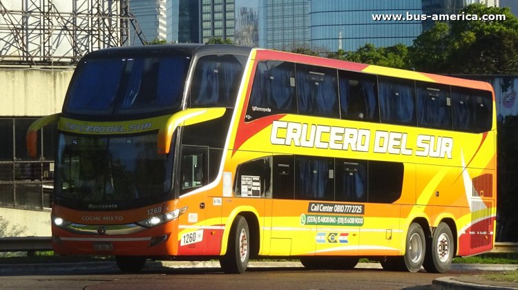 Scania K 400 B - Marcopolo Paradiso G7 1800 DD (en Argentina) - Crucero Del Sur , Turismo Parque
AA 255 JU
[url=https://bus-america.com/galeria/displayimage.php?pid=65539]https://bus-america.com/galeria/displayimage.php?pid=65539[/url]

Crucero Del Sur, interno 1260
