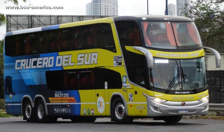 Scania K 400 B - Marcopolo Paradiso G7 1800 DD (en Argentina) - Crucero Del Sur , Turismo Parque
AC 172 JD
[url=https://bus-america.com/galeria/displayimage.php?pid=65530]https://bus-america.com/galeria/displayimage.php?pid=65530[/url]

Crucero Del Sur, interno 2400
