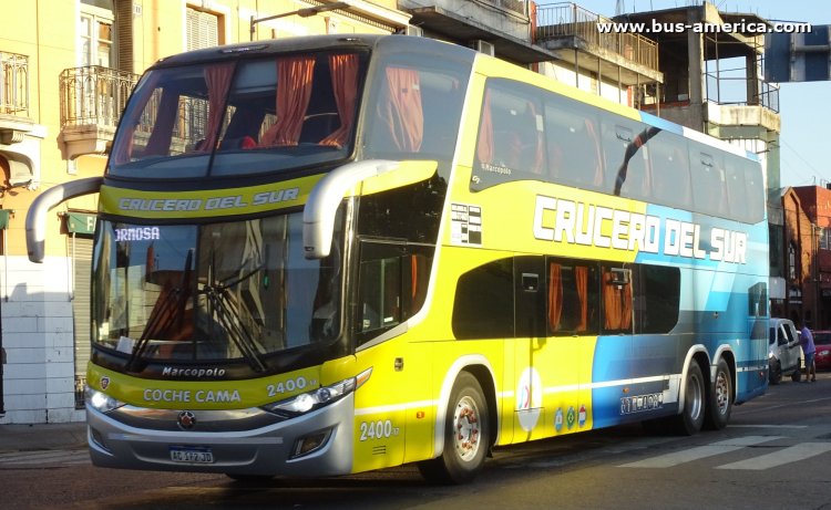 Scania K 400 B - Marcopolo Paradiso G7 1800 DD (en Argentina) - Crucero Del Sur , Turismo Parque
AC 172 JD
[url=https://bus-america.com/galeria/displayimage.php?pid=65532]https://bus-america.com/galeria/displayimage.php?pid=65532[/url]

Crucero Del Sur, interno 2400
