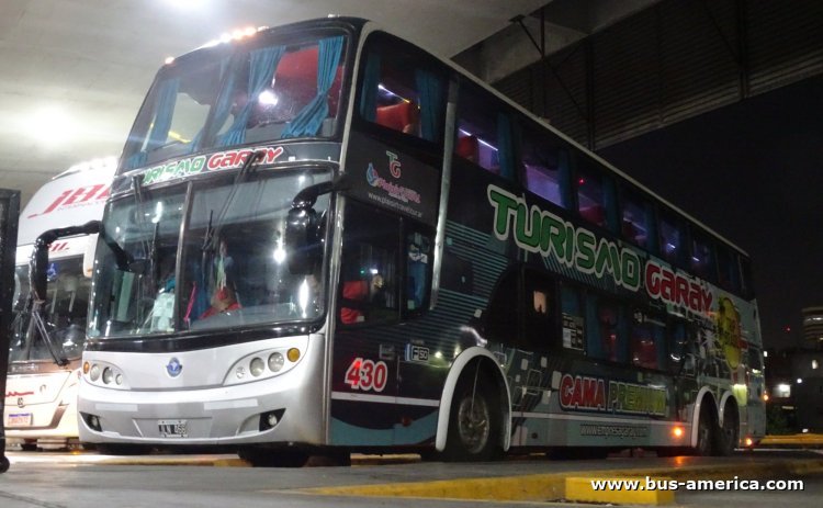 Scania K 380 - Sudamericanas F 50 DP - Turismo Garay
JLN 468

Turismo Garay, interno 430

Este es un servicio de turismo o servicio charter entre Buenos Aires y Brasil, y es la primera vez que veo un operador de estas características (turísmo) ingrese a la terminal de ómnibus de la Ciudad de Buenos Aires.
Puede que sea mas común de lo que yo pienso, pero para mi es una rareza y primera vez que observo algo así.
¿Alguien alguna vez vio un servicio así que ingrese a dicha terminal?
