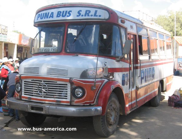 Mercedes-Benz LO 1114 - Fram - Puna Bus
U.082765 - VVZ401
http://galeria.bus-america.com/displayimage.php?pid=38674

Colectivo que presenta el corte de pintura de su anterior empresa "El Quiaqueño"
