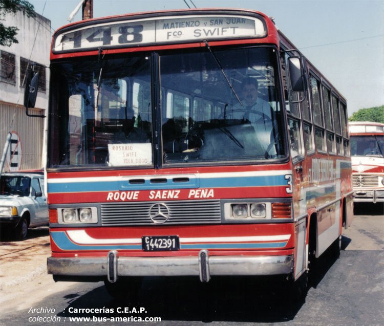 Mercedes-Benz OF 1214 - C.E.A.P. - Roque Saenz Peña
C.1442391

Línea 148 (Rosario), interno 3

Fotografía : - tomada por : Estudio Carlitos - Rosario
                   - ¿para          : Empresa de Transporte Roque Saenz Peña S.R.L.?
                   - archivo       : carrocerías C.E.A.P.
