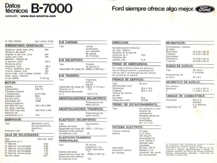 Ford B-7000
Folleto Ford B-7000
