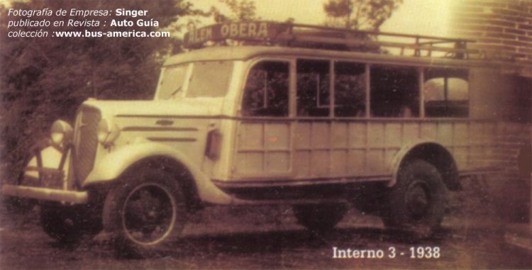 Chevrolet - Singer
Fotografía : Singer
Publicada en : revista Auto Guía
Imágen inferior extraída de facebook: Oberá del Ayer
