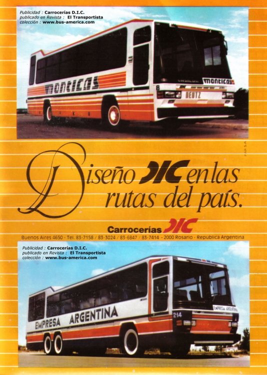 Deutz - D.I.C. LD 1014 Special - Monticas & Emp.Argentina
Anuncio : Carrocerías D.I.C.
Publicado en :Revista El Transportista
