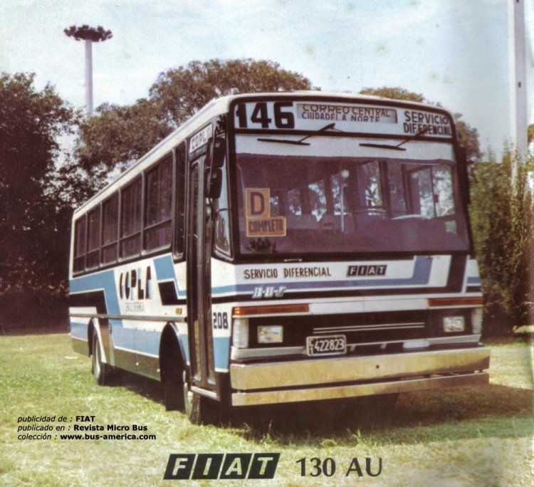 Fiat 130 AU - Bus - Copla
Publicidad de : FIAT
Publicada en : Revista Micro Bus Empresario
