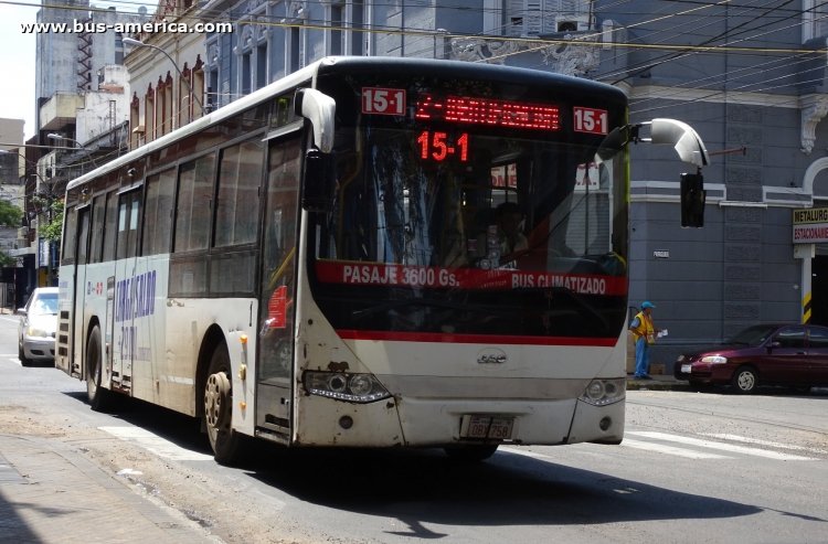 Jac HK6105G (en Paraguay) - Automotores Guaraní
OBX 758

Línea 15-1 (Asunción), unidad 1
