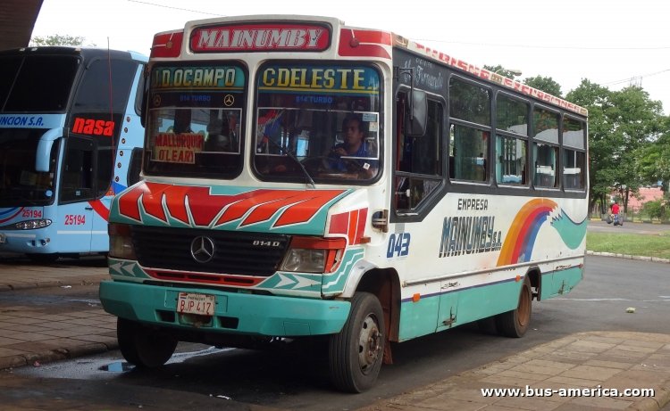 Mercedes-Benz 814D - San Fernando - Mainumby
BJP417
[url=http://galeria.bus-america.com/displayimage.php?pid=45476]http://galeria.bus-america.com/displayimage.php?pid=45476[/url]

Mainumby (Ciudad del Este), interno 043



Archivo posteado originalmente en enero 2019
