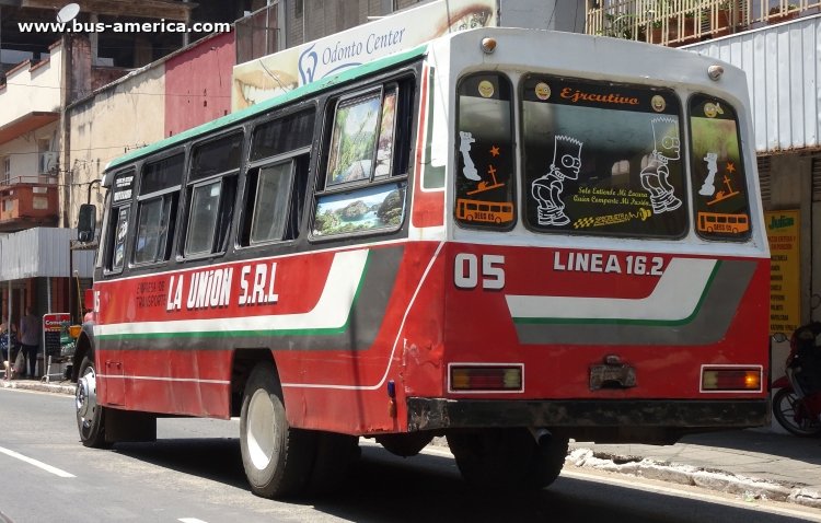 Mercedes-Benz LO 1114 - Davalos - La Unión
ATD890
[url=http://galeria.bus-america.com/displayimage.php?pid=9091]http://galeria.bus-america.com/displayimage.php?pid=9091[/url]
[url=http://galeria.bus-america.com/displayimage.php?pid=18660]http://galeria.bus-america.com/displayimage.php?pid=18660[/url]
[url=http://galeria.bus-america.com/displayimage.php?pid=46052]http://galeria.bus-america.com/displayimage.php?pid=46052[/url]

Línea 16.2 (Asunción), unidad 05
