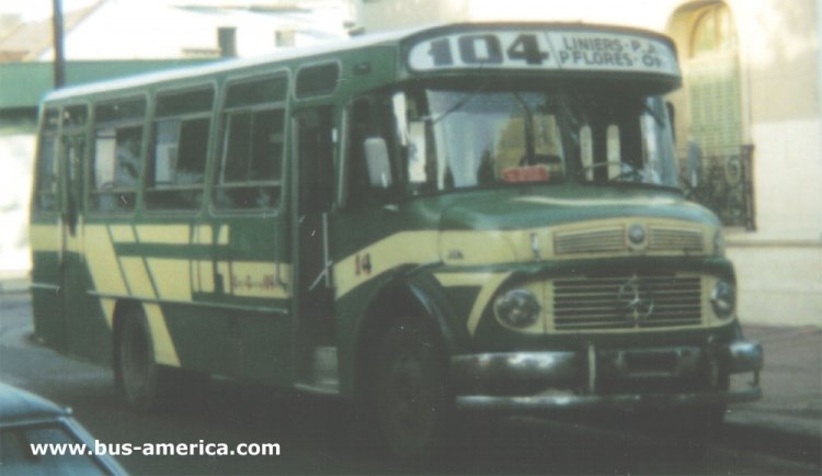 Mercedes-Benz LO 1114 - Suyai 1-83 - Transportes 104
C.1131347

Línea 104 (Buenos Aires), interno 14
Ex línea 168 (Buenos Aires), interno 54
Ex línea 65 (Buenos Aires), interno ¿?

Se puede conocer la historia de estos modelos de carrocerías Suyai en:
[url=https://www.bus-america.com/ARcarrocerias/Suyai/Suyai-historia1.htm]Historia de carrocerías Suyai , en Revista Bus América[/url]
