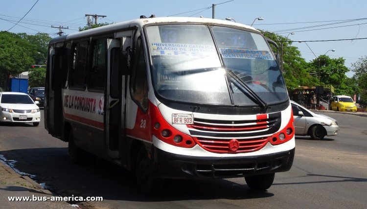 Mercedes-Benz LO 915 - Neobus Thunder Boy (en Paraguay) - De La Conquista
BFR 903

Línea 13 (Asunción), unidad 28

