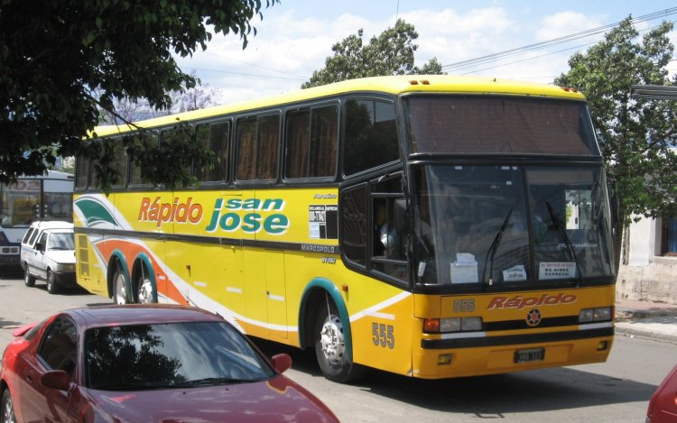 Mercedes-Benz O 374 RSD - Marcopolo Paradiso GV 1150 (en Argentina) - Rápido San José , Coop. TAC
VWQ 119 - ex patente B.2592146

Rapido San José, unidad 555
