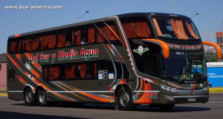 Mercedes-Benz O 500 RSD - Marcopolo G7 Paradiso 1800 DD (en Argentina) - Del Sur y Media Agua
AC 233 EK

Del Sur y Media Agua, interno 332
