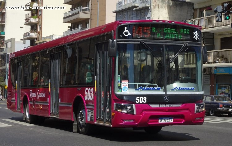 Mercedes-Benz O 500 U - Nuovobus Menghi Euro - Rosario Guaraní , NSR UTE
AE 265 AF

Línea 145 , ex línea 141 (Buenos Aires), interno 503

Línea en servicio desde el lunes 14 de septiembre de 2020, para reemplazar a la prestadora de la línea 141, con la cual compartía recorrido por último día, al momento de la toma fotográfica
