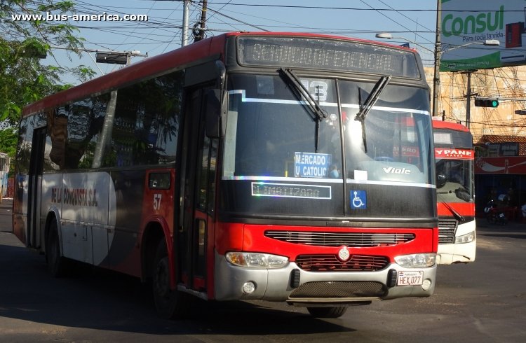 Mercedes-Benz OF - Marcopolo Viale (en Paraguay) - De la Conquista
HEY 077

Línea 13 (Asunción), unidad 57
