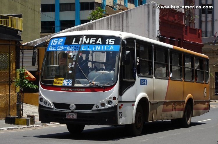 Mercedes-Benz OF - Neobus Spectrum City (en Paraguay) - Automotores Guaraní
OBO 921

Línea 15-2 (Asunción), unidad 58
