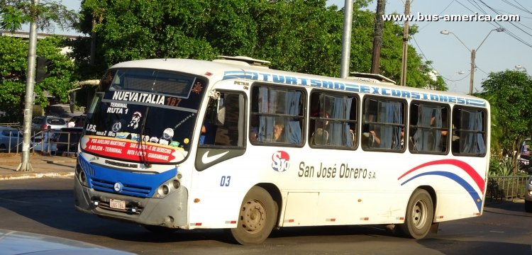 Mercedes-Benz OF - Neobus Spectrum City (en Paraguay) - San José Obrero
UAG 184

Línea 187 (Asunción), unidad 03
