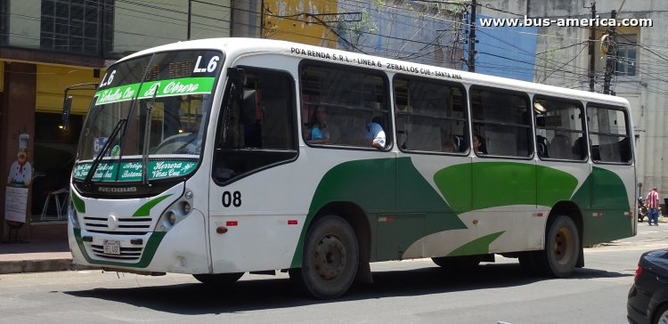 Mercedes-Benz OF 1418 - Neobus Spectrum (en Paraguay) - Po A'Renda
HFL 497

Línea 6 (Asunción), unidad 08
