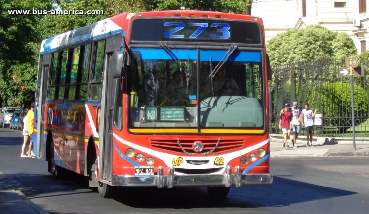 Mercedes-Benz OF 1418 - Metalpar Tronador 2010 - UP
NRZ446

Línea 273 ramal H (Provincia de Buenos Aires, dentro del partido de La Plata), interno 42

Esta es una línea cuyos ramales, casi todos, circulan dentro del Partido de La Plata, y por ello debería corresponder a dicha órbita de control
