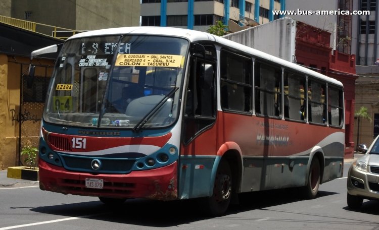 Mercedes-Benz OF 1418 - Neobus Spectrum City (en Paraguay) - Paraguay
YAS 079

Línea 9 (Asunción), unidad 151
