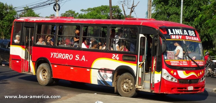 Mercedes-Benz OF -Neobus Spectrum (en Paraguay) - Ytororo
KAN804

Línea 88 (Asunción), unidad 24
