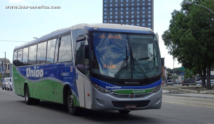 Mercedes-Benz OF 1721 - Marcopolo Audace - Uniao
LMA-4984

Linha 1471C (Estadual Rio de Janeiro), unidad RJ 204.211



Archivo originalmente posteado en junio de 2019
