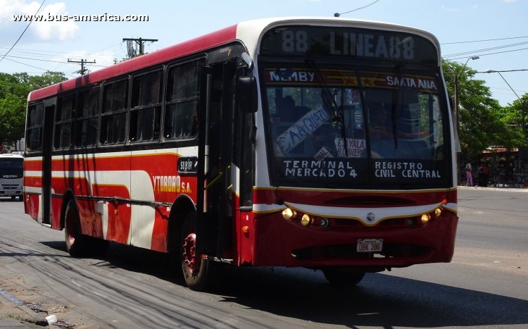Mercedes-Benz OF - CAIO Apache Vip (en Paraguay) - Ytororo
OBK386

Línea 88 (Asunción), unidad ¿?
