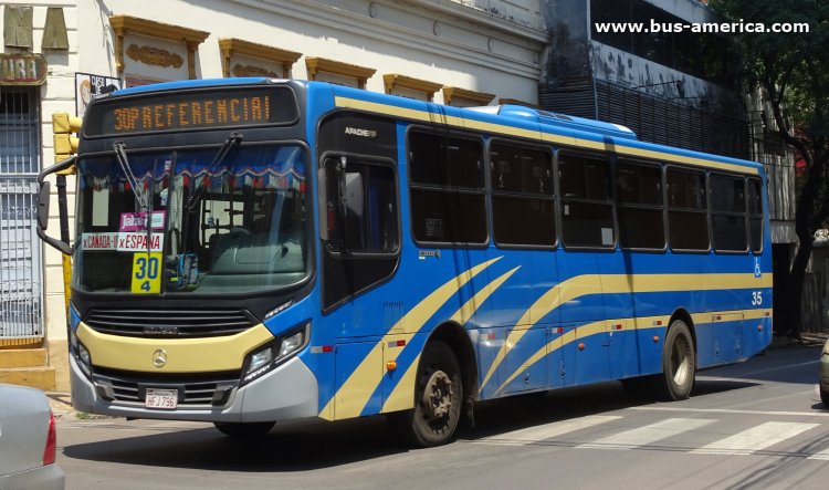 Mercedes-Benz OF 1722 - CAIO Apache Vip (en Paraguay) - Vanguardia
HFJ 796

Línea 30 (Asunción), interno 35
