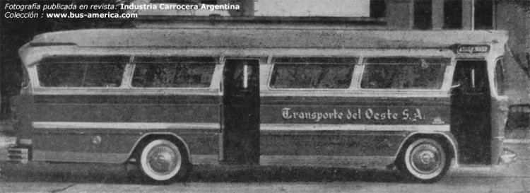 Mercedes-Benz OP 312 - Velox - Transporte del Oeste
Ómnibus diseñado por Pedro Beczam
Fotografía (seguramente) : Carrocerías Velox
Publicado en : Revista Industria Carrocera Argentina
