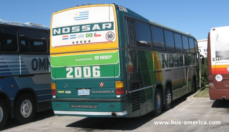 Mercedes-Benz O 371 RSD - Marcopolo Paradiso 1400 G4 (en Uruguay) - Nossar
QTU 1023

Nossar, interno 2006
