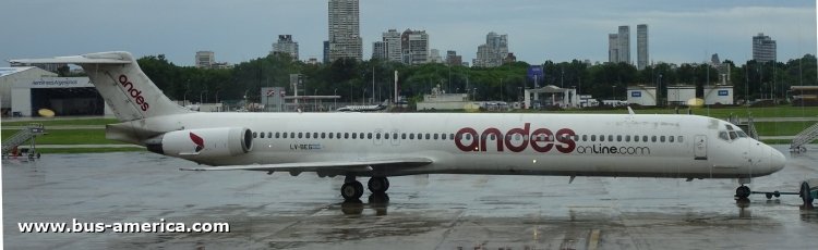 Mc Donnell Douglas MD 83 (en Argentina) - Andes
LV-BEG
[url=https://galeria.bus-america.com/displayimage.php?pid=47310]https://galeria.bus-america.com/displayimage.php?pid=47310[/url]

Ex Austral
