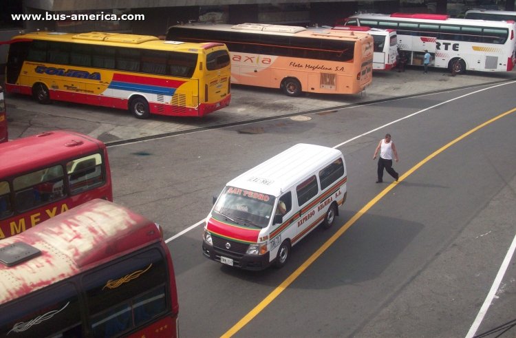 Nissan Urvan (en Colombia) - Exp. Belmira
TRK 717

[Datos de derecha a izquierda, de adelante hacia atrás]

