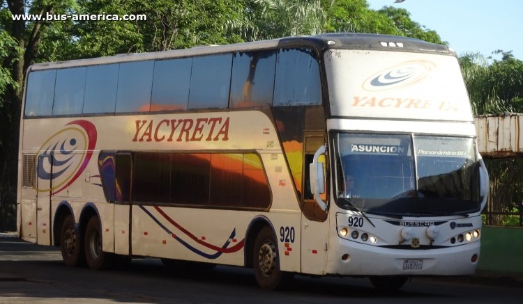 Scania K - Busscar Panoramico DD (en Paraguay) - Yacyreta
ALR 717

Yacyreta, unidad 920
