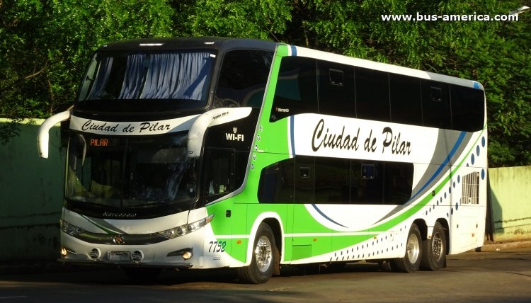 Scania K - Marcopolo G7 Paradiso 1800 DD (en Argentina) - Ciudad de Pilar
XAL955
[url=http://galeria.bus-america.com/displayimage.php?pid=46060]http://galeria.bus-america.com/displayimage.php?pid=46060[/url]

Ciudad de Pilar, unidad 7752
