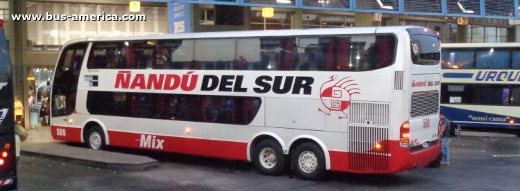 Scania K 380 - Marcopolo Paradiso G6 1800 DD (en Argentina) - Ñandú del Sur
JLS579
[url=https://bus-america.com/galeria/displayimage.php?pid=50719]https://bus-america.com/galeria/displayimage.php?pid=50719[/url]

Ñandu del Sur, interno 500

