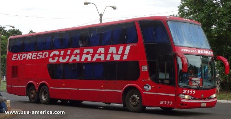 Scania K 380 IB - Marcopolo G6 Paradiso 1800 DD (en Paraguay) - Exp. Guaraní 
QAR 637
[url=https://bus-america.com/galeria/displayimage.php?pid=44828]https://bus-america.com/galeria/displayimage.php?pid=44828[/url]

Exp. Guaraní, unidad 2111



Archivo originalmente posteado en enero 2019
