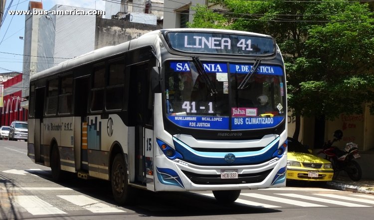 Volkwagen 15.190 EOD - Mascarello Gran Via Midi (en Paraguay) - ETC 1º de Diciembre
HCA 337

Línea 41 (Asunción), interno 15
