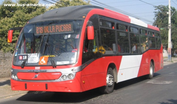 Volvo B 290 R - Neobus Mega BRT (en Chile) - Transantiago
CJ-RK-40

Línea B 18 (Santiago), unidad 0208
