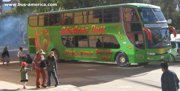 Volvo - Chicheno
1998XOB
Curioso (y tal vez primer) omnibus de dos pisos, motor trasero y eje simple, asignado a la ruta Potos-Villazn

