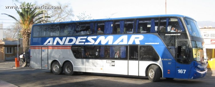 Volvo B12 - Busscar PanorâmicoDD (en Argentina) - Andesmar 167
Andesmar, interno 167
