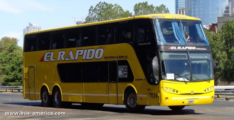 Volvo B12R MKII - Busscar Panorámico DD (en Argentina) - El Rápido Internacional
El Rápido internacional, interno 7024
