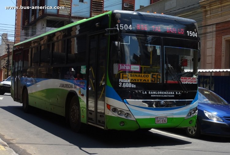 Yutong ZK6118HGA (en Paraguay) - La Sanlorenzana
BVS 836

Línea 56 (Asunción), unidad 1504
