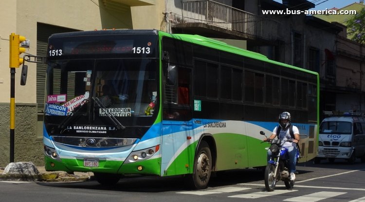 Yutong ZK6118HGA (en Paraguay) - La Sanlorenzana
BVS 480

Línea 56 (Asunción), unidad 1513
