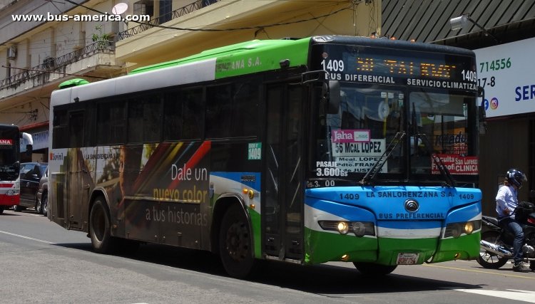 Yutong ZK6108HGD (en Paraguay) - La Sanlorenzana
BOH 754

Línea 56 (Asunción), unidad 1409
