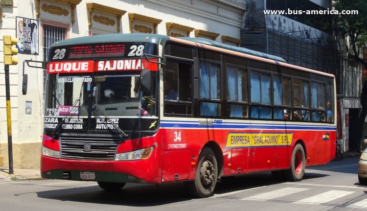Zhong Tong Bus Sunny LCK6109DG (en Paraguay) - Gral. Aquino
HDA 611

Línea 28 (Asunción), interno 34
