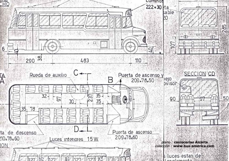 Mercedes-Benz LO 1114 - Alcorta AL 615
plano de carrocerías Alcorta
