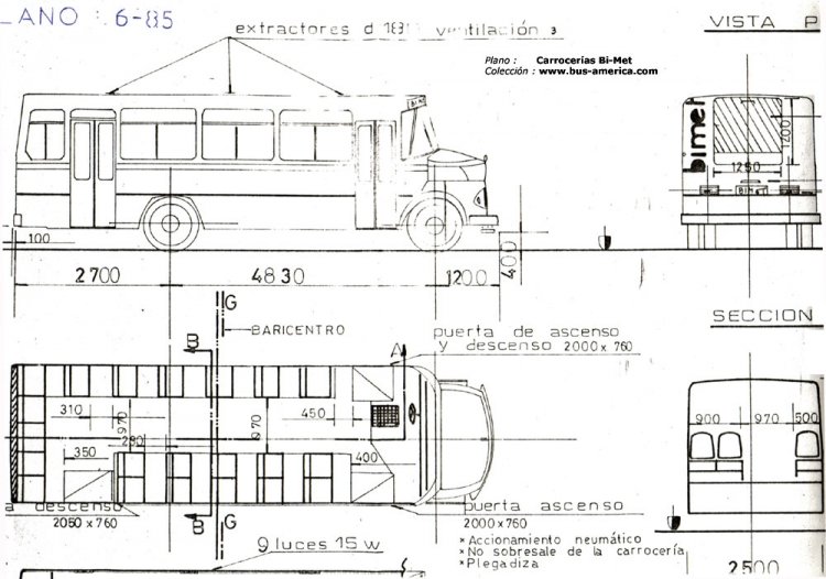 Mercedes-Benz LO 1114 - Bi-Met 6-85
Plano de carrocer�a Bi-Met
