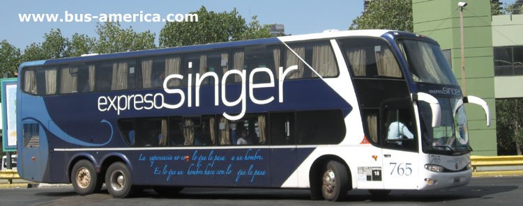 Mercedes-Benz O 500 RSD - Marcopolo Paradiso 1800 DD GVI (en Argentina) - Expreso Singer
GXU 767

Exp. Singer, interno 765
