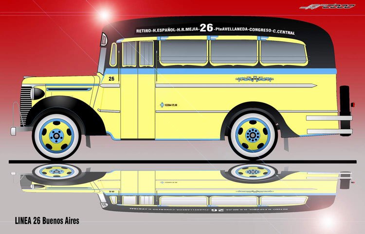 LINEA 26
DIBUJO BASE ANIBAL TRASMONTE
PASADO A CAD JOSE ARTURO RIVAS
[corrección: franja roja era celeste]
Palabras clave: URBANO