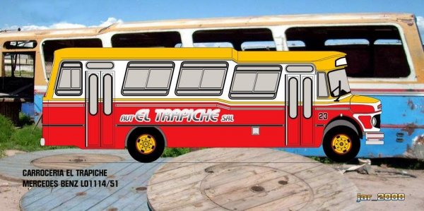 Mercedes-Benz LO 1114 - El Trapiche - El Trapiche
CARROCERIAS EL TRAPICHE MENDOZA

Para conocer la historia completa de esta carrocería haga click en: 
[url=https://www.bus-america.com/ARcarrocerias/ElTrapiche/ElTrapiche-histo.php]EL TRAPICHE,  historia de sus carrocerías[/url]
Palabras clave: LO1114